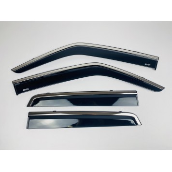 Дефлектори вікон Nissan Juke 2010-2018 з нерж. хром полоскою-1